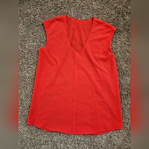 Vibrant Red Sleeveless Top